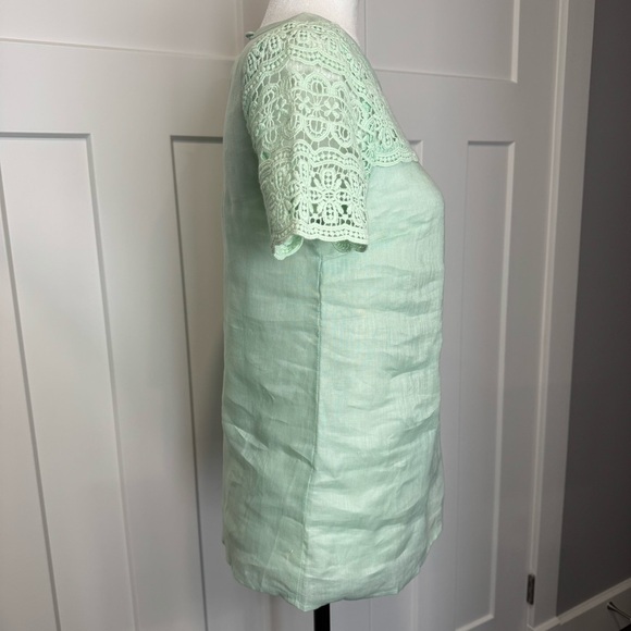 J. Crew Linen & Lace Short Sleeve - Picture 3 of 6